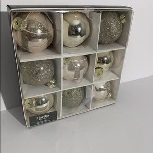 Martha Stewart Ornaments Glass Gold Blush Glitter Christmas Hanging Ornaments